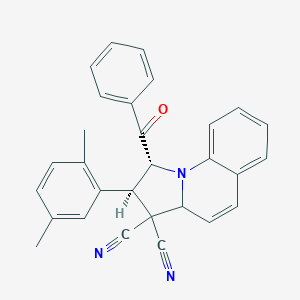 molecular formula C29H23N3O B337310 (1R,2R)-1-benzoyl-2-(2,5-dimethylphenyl)-2,3a-dihydro-1H-pyrrolo[1,2-a]quinoline-3,3-dicarbonitrile 