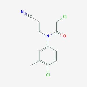 molecular formula C12H12Cl2N2O B3373108 2-chloro-N-(4-chloro-3-methylphenyl)-N-(2-cyanoethyl)acetamide CAS No. 950037-38-4