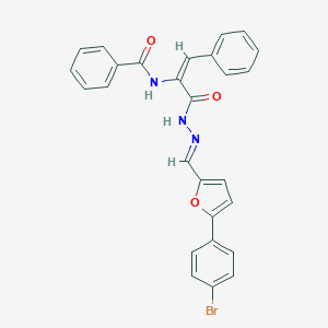 molecular formula C27H20BrN3O3 B337311 N-{1-[(2-{[5-(4-bromophenyl)-2-furyl]methylene}hydrazino)carbonyl]-2-phenylvinyl}benzamide 