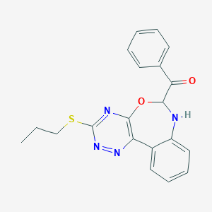 molecular formula C20H18N4O2S B337312 Phenyl[3-(propylsulfanyl)-6,7-dihydro[1,2,4]triazino[5,6-d][3,1]benzoxazepin-6-yl]methanone 