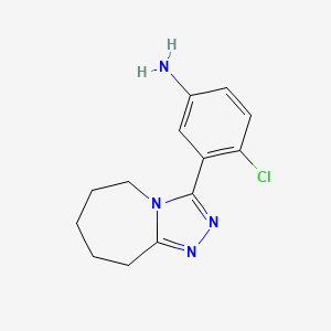molecular formula C13H15ClN4 B3373120 4-chloro-3-{5H,6H,7H,8H,9H-[1,2,4]triazolo[4,3-a]azepin-3-yl}aniline CAS No. 950070-15-2