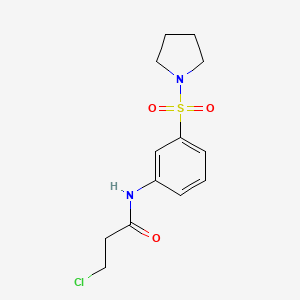 molecular formula C13H17ClN2O3S B3373125 3-chloro-N-[3-(pyrrolidine-1-sulfonyl)phenyl]propanamide CAS No. 950114-64-4