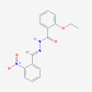 molecular formula C16H15N3O4 B337314 2-ethoxy-N'-{2-nitrobenzylidene}benzohydrazide 