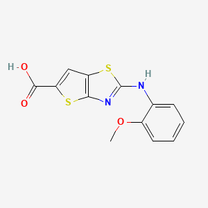 molecular formula C13H10N2O3S2 B3373150 2-[(2-Methoxyphenyl)amino]thieno[2,3-d][1,3]thiazole-5-carboxylic acid CAS No. 953726-24-4
