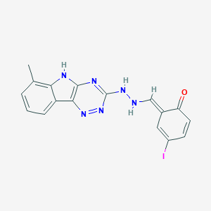 molecular formula C17H13IN6O B337316 (6E)-4-iodo-6-[[2-(6-methyl-5H-[1,2,4]triazino[5,6-b]indol-3-yl)hydrazinyl]methylidene]cyclohexa-2,4-dien-1-one 