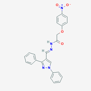 molecular formula C24H19N5O4 B337317 N'-[(1,3-diphenyl-1H-pyrazol-4-yl)methylene]-2-{4-nitrophenoxy}acetohydrazide 