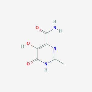 molecular formula C6H7N3O3 B3373196 5,6-Dihydroxy-2-methyl-pyrimidine-4-carboxylic acid amide CAS No. 954240-97-2