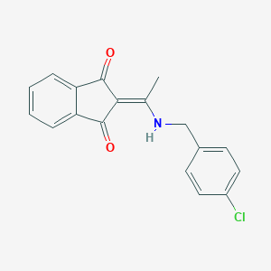 molecular formula C18H14ClNO2 B337320 2-[1-[(4-chlorophenyl)methylamino]ethylidene]indene-1,3-dione 