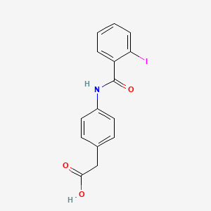 molecular formula C15H12INO3 B3373202 2-[4-(2-Iodobenzamido)phenyl]acetic acid CAS No. 954254-16-1