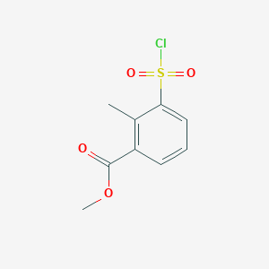 molecular formula C9H9ClO4S B3373257 3-(氯磺酰基)-2-甲基苯甲酸甲酯 CAS No. 98812-46-5