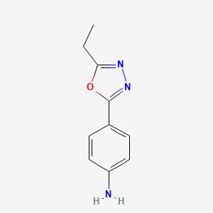 molecular formula C10H11N3O B3373265 4-(5-Ethyl-1,3,4-oxadiazol-2-yl)aniline CAS No. 99055-83-1