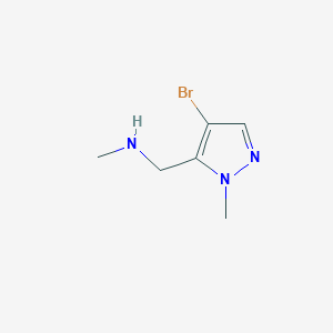 molecular formula C6H10BrN3 B3373332 1-(4-bromo-1-methyl-1H-pyrazol-5-yl)-N-methylmethanamine CAS No. 1001500-52-2