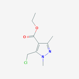 molecular formula C9H13ClN2O2 B3373372 Ethyl 5-(chloromethyl)-1,3-dimethyl-1H-pyrazole-4-carboxylate CAS No. 100555-55-3