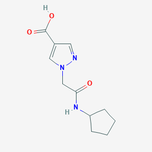 molecular formula C11H15N3O3 B3373414 1-[(cyclopentylcarbamoyl)methyl]-1H-pyrazole-4-carboxylic acid CAS No. 1006454-97-2