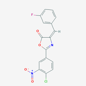 molecular formula C16H8ClFN2O4 B337342 2-{4-chloro-3-nitrophenyl}-4-(3-fluorobenzylidene)-1,3-oxazol-5(4H)-one 