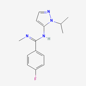 molecular formula C14H17FN4 B3373422 4-fluoro-N-methyl-N'-[1-(propan-2-yl)-1H-pyrazol-5-yl]benzene-1-carboximidamide CAS No. 1006463-55-3