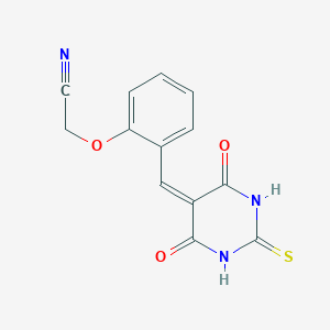 {2-[(4,6-dioxo-2-thioxotetrahydropyrimidin-5(2H)-ylidene)methyl]phenoxy}acetonitrile