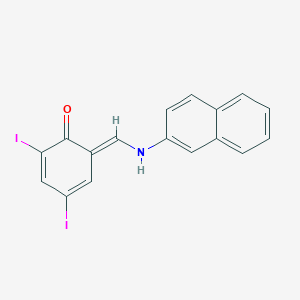 molecular formula C17H11I2NO B337345 (6E)-2,4-diiodo-6-[(naphthalen-2-ylamino)methylidene]cyclohexa-2,4-dien-1-one 