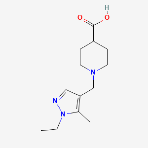 molecular formula C13H21N3O2 B3373453 1-[(1-ethyl-5-methyl-1H-pyrazol-4-yl)methyl]piperidine-4-carboxylic acid CAS No. 1006483-74-4