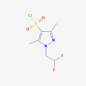 molecular formula C7H9ClF2N2O2S B3373457 1-(2,2-difluoroethyl)-3,5-dimethyl-1H-pyrazole-4-sulfonyl chloride CAS No. 1006487-24-6