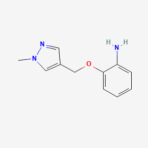 molecular formula C11H13N3O B3373468 2-((1-Methyl-1H-pyrazol-4-yl)methoxy)aniline CAS No. 1006959-20-1