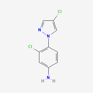 molecular formula C9H7Cl2N3 B3373471 3-Chloro-4-(4-chloro-1H-pyrazol-1-YL)aniline CAS No. 1006959-51-8