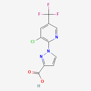 molecular formula C10H5ClF3N3O2 B3373478 1-(3-Chloro-5-(trifluoromethyl)pyridin-2-yl)-1H-pyrazole-3-carboxylic acid CAS No. 1006962-83-9