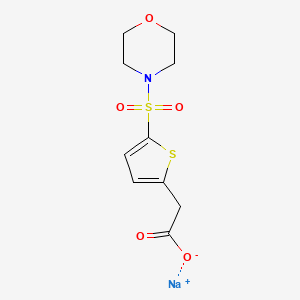 molecular formula C10H12NNaO5S2 B3373487 Sodium 2-[5-(morpholine-4-sulfonyl)thiophen-2-yl]acetate CAS No. 1007012-31-8
