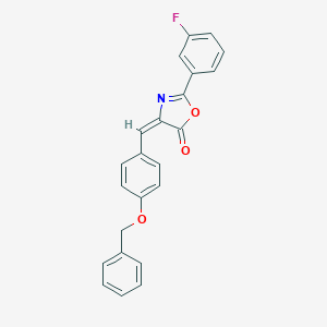 molecular formula C23H16FNO3 B337351 4-[4-(benzyloxy)benzylidene]-2-(3-fluorophenyl)-1,3-oxazol-5(4H)-one 