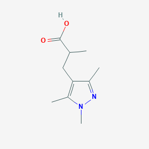 molecular formula C10H16N2O2 B3373536 2-methyl-3-(trimethyl-1H-pyrazol-4-yl)propanoic acid CAS No. 1007464-61-0
