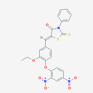 molecular formula C24H17N3O7S2 B337356 5-(4-{2,4-Dinitrophenoxy}-3-ethoxybenzylidene)-3-phenyl-2-thioxo-1,3-thiazolidin-4-one 