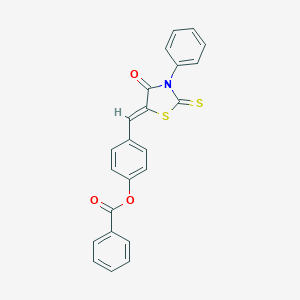 molecular formula C23H15NO3S2 B337357 4-[(4-Oxo-3-phenyl-2-thioxo-1,3-thiazolidin-5-ylidene)methyl]phenyl benzoate 