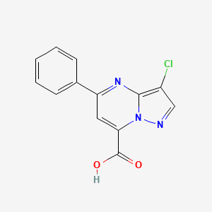 molecular formula C13H8ClN3O2 B3373637 3-Chloro-5-phenylpyrazolo[1,5-a]pyrimidine-7-carboxylic acid CAS No. 1011366-25-8