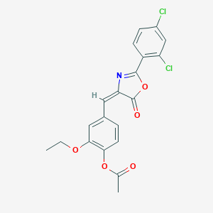 molecular formula C20H15Cl2NO5 B337364 4-[(2-(2,4-dichlorophenyl)-5-oxo-1,3-oxazol-4(5H)-ylidene)methyl]-2-ethoxyphenyl acetate 