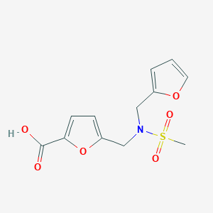 molecular formula C12H13NO6S B3373652 5-((N-(Furan-2-ylmethyl)methylsulfonamido)methyl)furan-2-carboxylic acid CAS No. 1011396-80-7