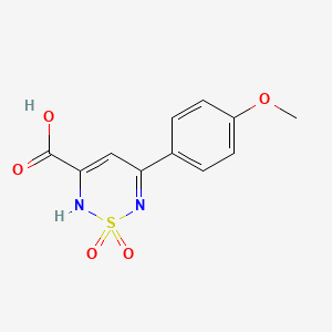 molecular formula C11H10N2O5S B3373657 5-(4-methoxyphenyl)-2H-1,2,6-thiadiazine-3-carboxylic acid 1,1-dioxide CAS No. 1011397-44-6