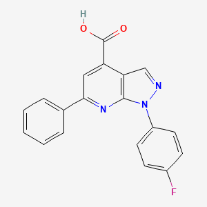 molecular formula C19H12FN3O2 B3373661 1-(4-fluorophenyl)-6-phenyl-1H-pyrazolo[3,4-b]pyridine-4-carboxylic acid CAS No. 1011397-67-3
