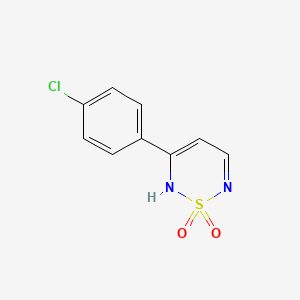 molecular formula C9H7ClN2O2S B3373668 3-(4-chlorophenyl)-2H-1,2,6-thiadiazine 1,1-dioxide CAS No. 1011398-17-6