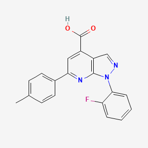 1-(2-fluorophenyl)-6-(4-methylphenyl)-1H-pyrazolo[3,4-b]pyridine-4-carboxylic acid