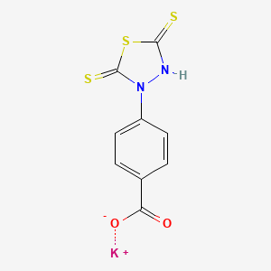 molecular formula C9H5KN2O2S3 B3373681 Potassium 4-(5-sulfanyl-2-sulfanylidene-2,3-dihydro-1,3,4-thiadiazol-3-yl)benzoate CAS No. 1011405-13-2