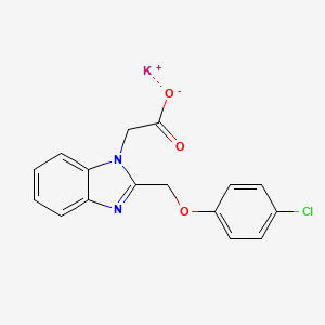 molecular formula C16H12ClKN2O3 B3373686 potassium 2-[2-(4-chlorophenoxymethyl)-1H-1,3-benzodiazol-1-yl]acetate CAS No. 1011405-15-4