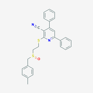 molecular formula C28H24N2OS2 B337370 2-({2-[(4-Methylbenzyl)sulfinyl]ethyl}sulfanyl)-4,6-diphenylpyridine-3-carbonitrile 