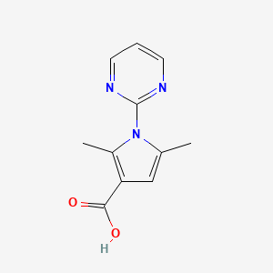 molecular formula C11H11N3O2 B3373795 2,5-dimethyl-1-(pyrimidin-2-yl)-1H-pyrrole-3-carboxylic acid CAS No. 1016505-56-8