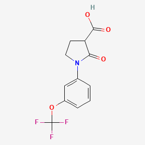 molecular formula C12H10F3NO4 B3373799 2-Oxo-1-[3-(trifluoromethoxy)phenyl]pyrrolidine-3-carboxylic acid CAS No. 1016508-24-9