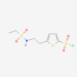 molecular formula C8H12ClNO4S3 B3373801 5-(2-Ethanesulfonamidoethyl)thiophene-2-sulfonyl chloride CAS No. 1016509-10-6