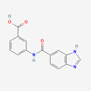 molecular formula C15H11N3O3 B3373816 3-(1H-1,3-benzodiazole-5-amido)benzoic acid CAS No. 1016513-35-1
