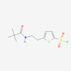 molecular formula C11H16ClNO3S2 B3373854 5-[2-(2,2-Dimethylpropanamido)ethyl]thiophene-2-sulfonyl chloride CAS No. 1016696-29-9