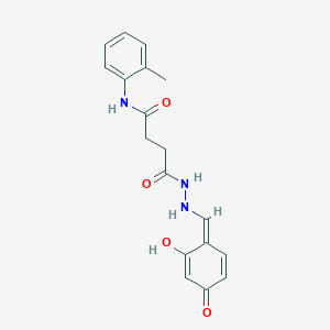 4-[2-[(Z)-(2-hydroxy-4-oxocyclohexa-2,5-dien-1-ylidene)methyl]hydrazinyl]-N-(2-methylphenyl)-4-oxobutanamide