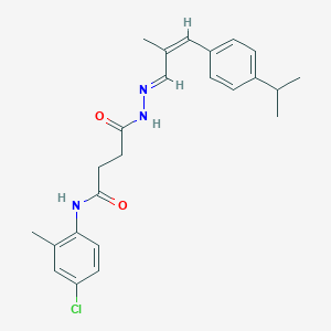 molecular formula C24H28ClN3O2 B337389 N-(4-chloro-2-methylphenyl)-4-{2-[3-(4-isopropylphenyl)-2-methyl-2-propenylidene]hydrazino}-4-oxobutanamide 