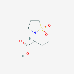 molecular formula C8H15NO4S B3373892 2-(1,1-Dioxo-1,2-thiazolidin-2-yl)-3-methylbutanoic acid CAS No. 1016729-63-7